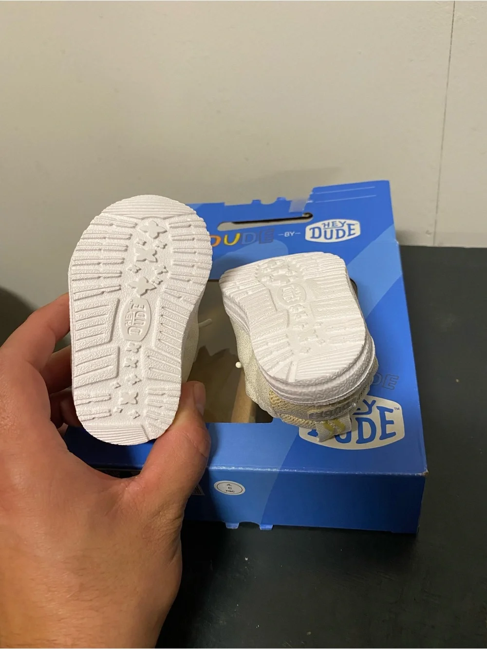 Hey Dude Lil Dude Metallic Cream Slip-On Baby Shoes